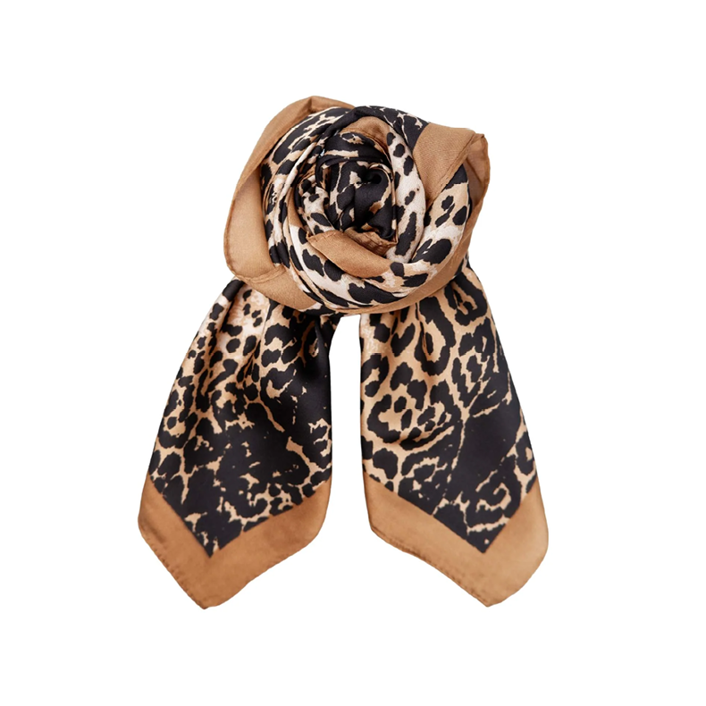 Black Colour Rani leo mini scarf, camel