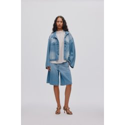 Raha light denim wide shorts Rabens Saloner, light washed denim