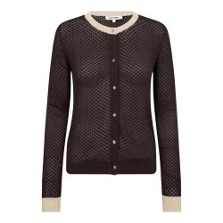 Lue pointelle cardigan Co'Couture, dark brown