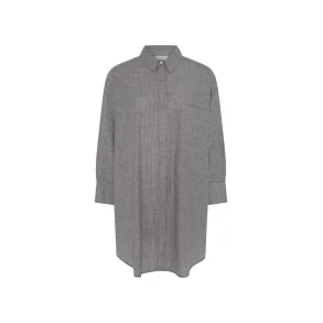 Frau Lyon Is long shirt, coffee quartz stripe