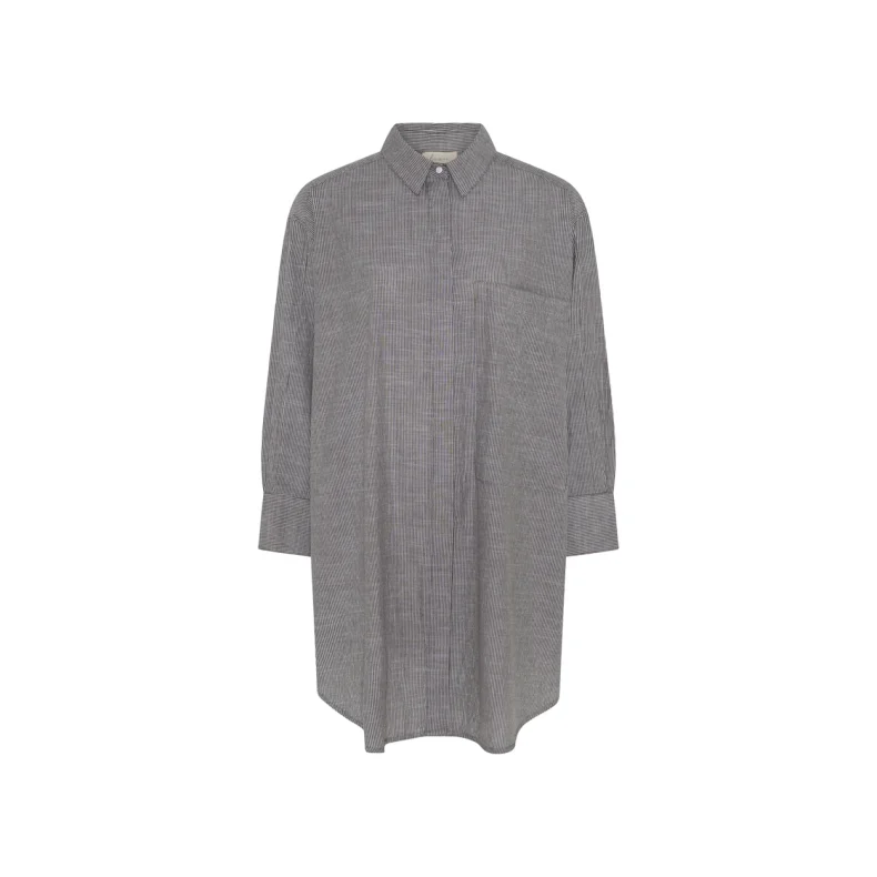Frau Lyon Is long shirt, coffee quartz stripe