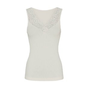 Belen rib v-lace top Tim & Simonsen, ivory
