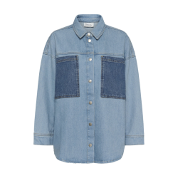Mazie 139 boxy mix shirt My Essential Wardrobe, light blue/blue