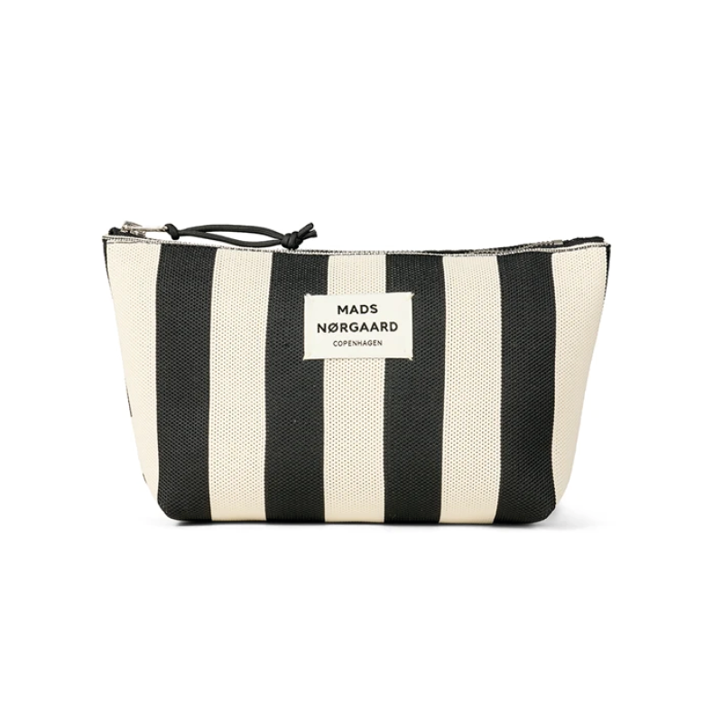 Knit stripe hof make-up bag Mads Nrgaard, black