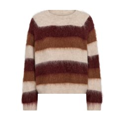 Suvi stripe knit Mos Mosh, russet brown