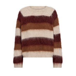 Suvi stripe knit Mos Mosh, russet brown