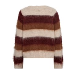 Suvi stripe knit Mos Mosh, russet brown
