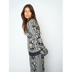 Mikey linocut blouse Mos Mosh, salute navy
