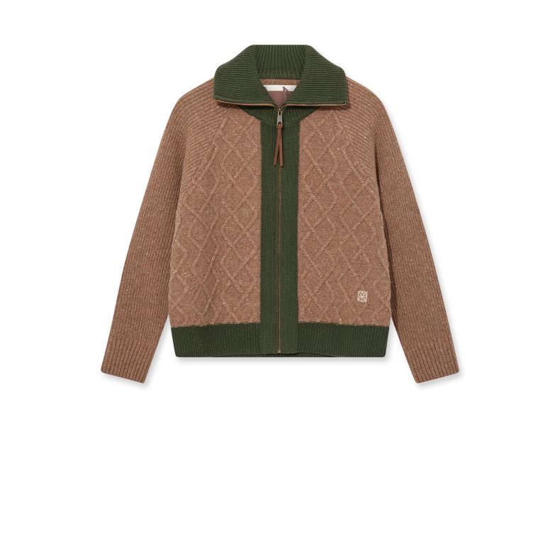 Roll melange knit Mos Mosh Heyanno, brown melange
