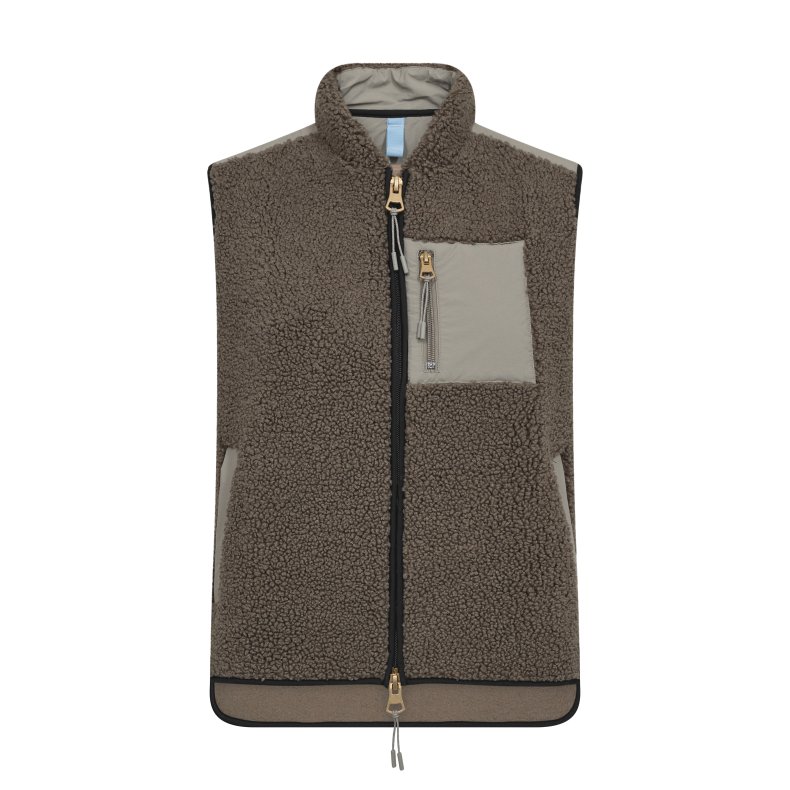 Rowe eli teddy vest Mos Mosh, dusty olive