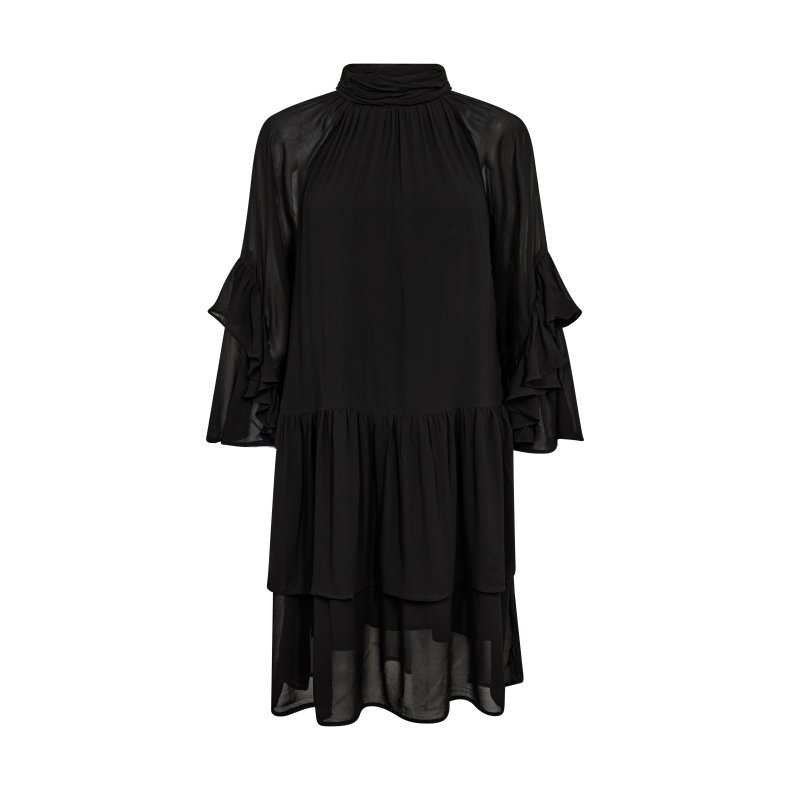 Roya ruffle dress Mos Mosh, black