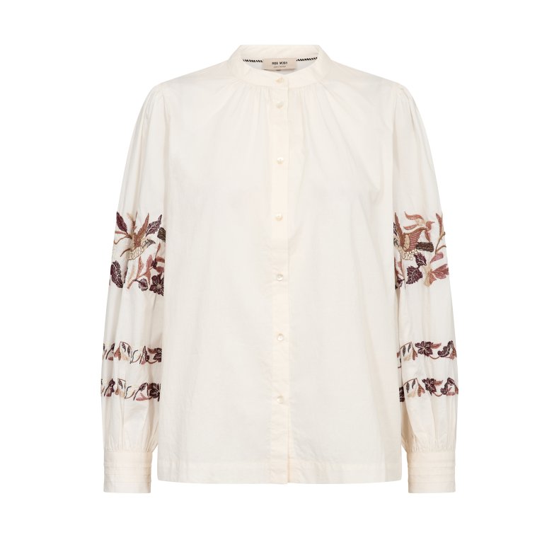 Notto embroid shirt Mos Mosh, ecru
