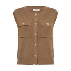 Ayana wool knit vest Mos Mosh, dark camel