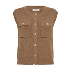 Ayana wool knit vest Mos Mosh, dark camel