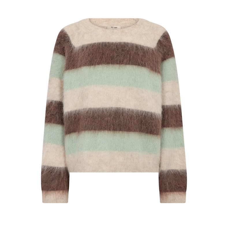 Suvi stripe knit Mos Mosh, frosty green