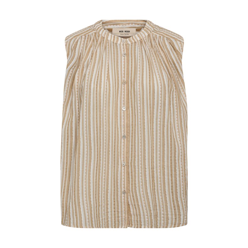 Amelia stripe sl blouse Mos Mosh, seasame