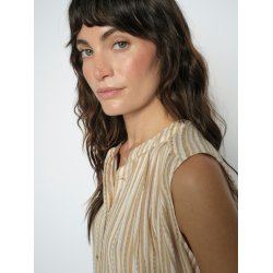 Amelia stripe sl blouse Mos Mosh, seasame