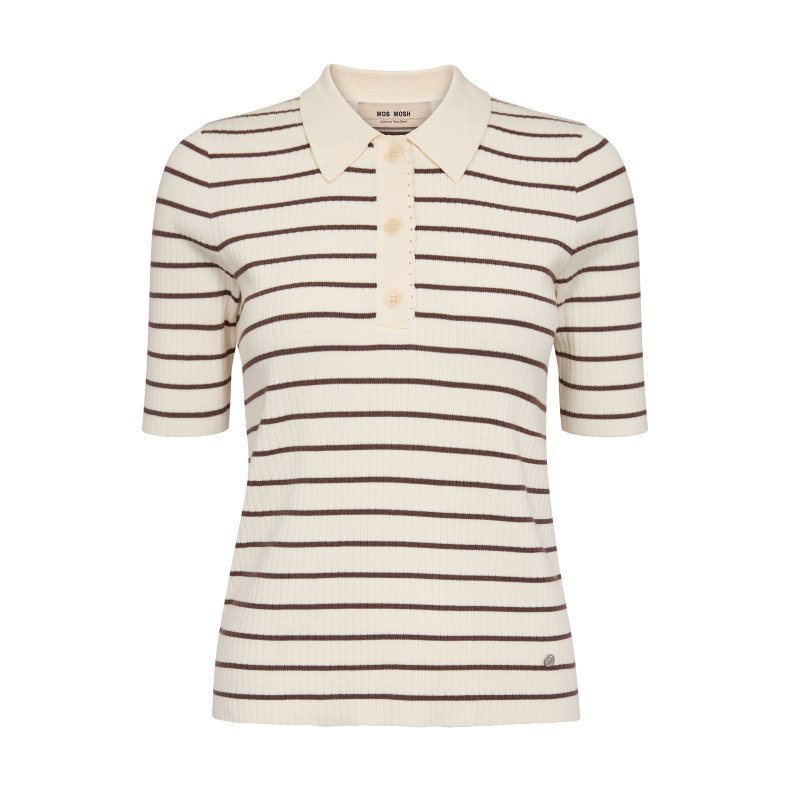 Caliz stripe ss knit Mos Mosh, coffee quartz