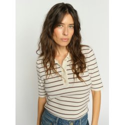 Caliz stripe ss knit Mos Mosh, coffee quartz