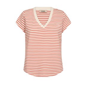 MMKala v-ss stripe tee Mos Mosh, spicy orange