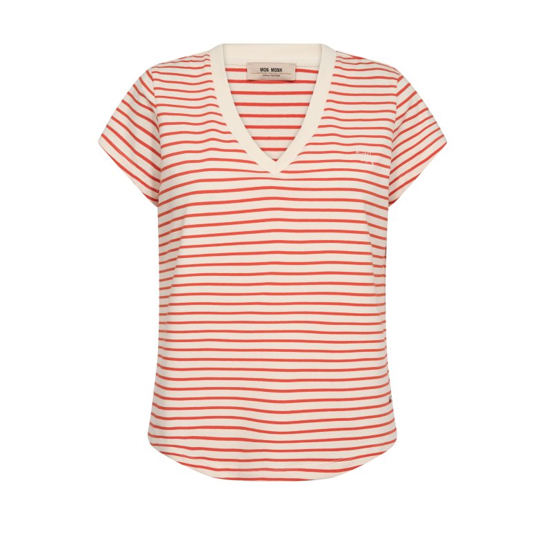 MMKala v-ss stripe tee Mos Mosh, spicy orange