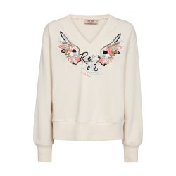MMCosette v-l-s spring sweatshirt Mos Mosh, ecru