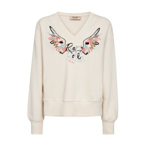 MMCosette v-l-s spring sweatshirt Mos Mosh, ecru