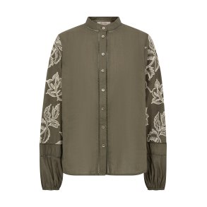 Mos Mosh Louis line shirt, olive night