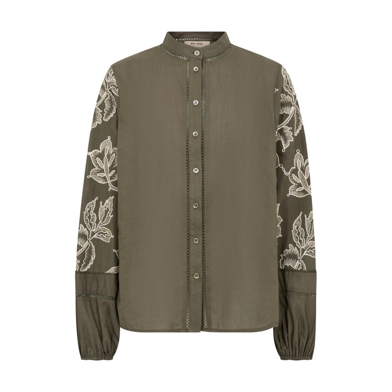 Mos Mosh Louis line shirt, olive night