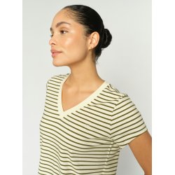 MMKala v-ss stripe tee Mos Mosh, olive night