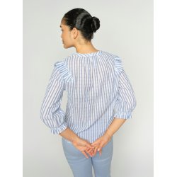 Debby stripe shirt Mos Mosh, brunnera blue