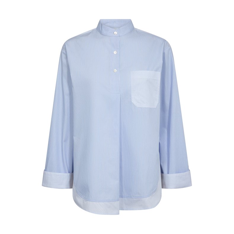 Brownyn stripe shirt Mos Mosh, brunnera blue