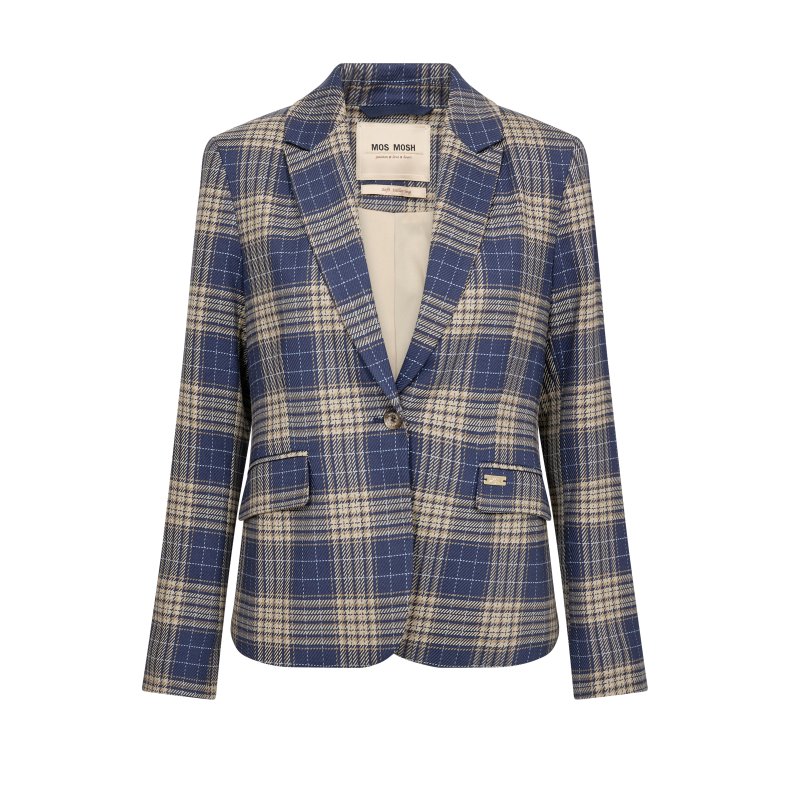 Mos Mosh Blake chec blazer, crown blue
