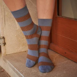 Regina socks MP Denmark, stone blue