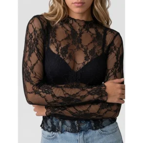 Mesh blouse Tim & Simonsen, black