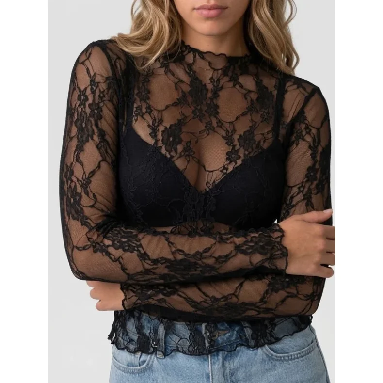 Mesh blouse Tim &amp; Simonsen, black