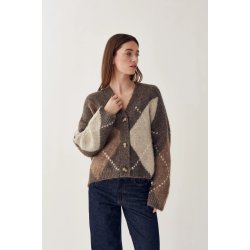 N-laiana knit cardigan Noella, ash brown mix