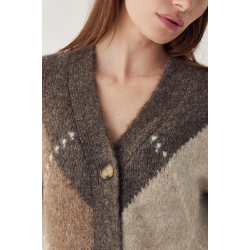 N-laiana knit cardigan Noella, ash brown mix
