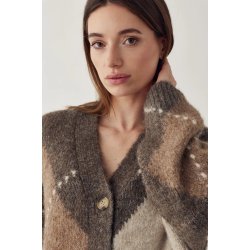 N-laiana knit cardigan Noella, ash brown mix