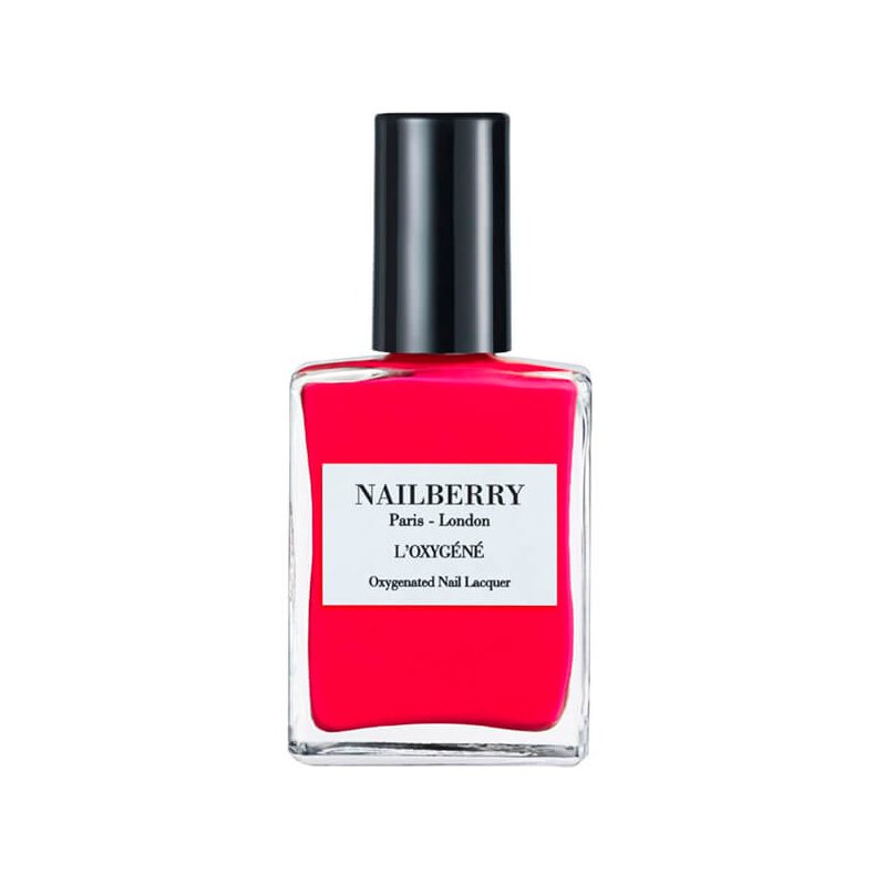 Strawberry nailpolish fra Nailberry LOxygn, fruity pop pink