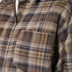 Dalma flannel check shirt Neo Noir, dark taupe