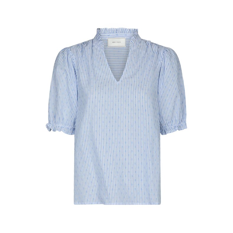 Odesa dot stripe blouse neo noir, light blue