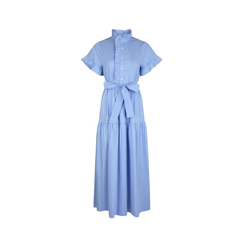 Nellie stripe dress Neo Noir, light blue 36