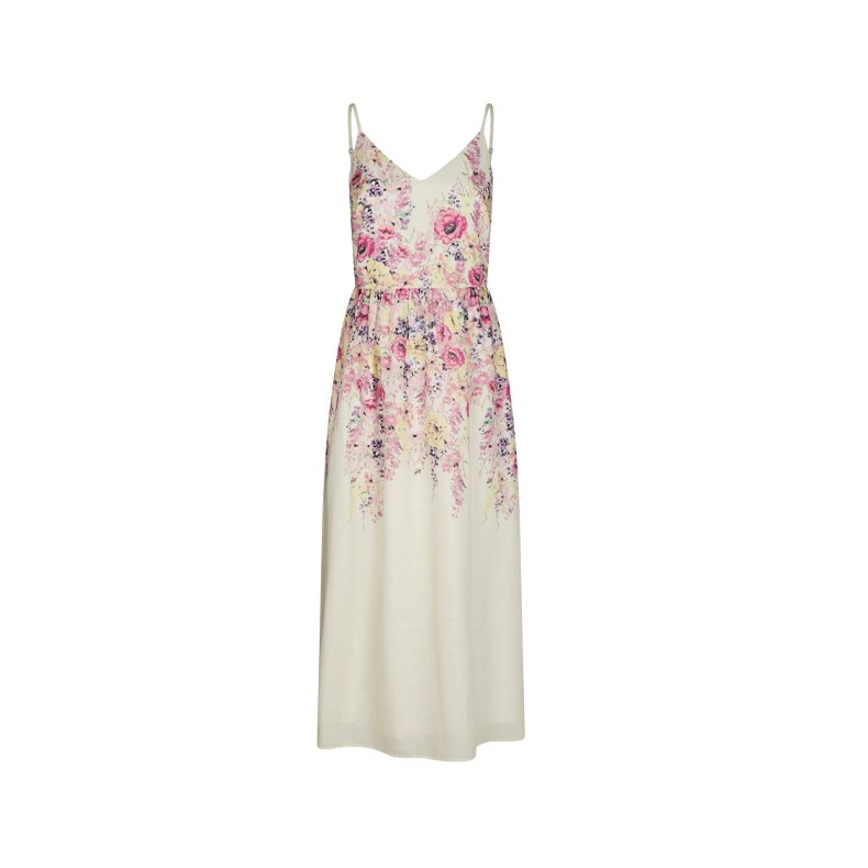 Sanni flower print dress Neo Noir, ivory