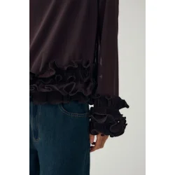 N-latanietta blouse Noella, chocolate