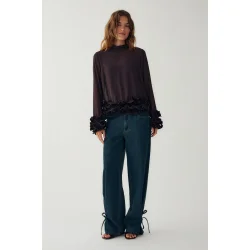 N-latanietta blouse Noella, chocolate