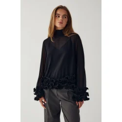 N-latanietta blouse Noella, black