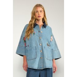 Nudenma oversize shirt N�mph, medium blue denim
