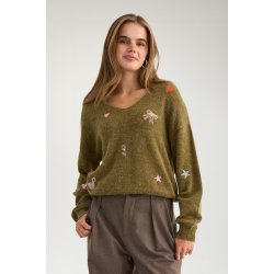 Nuyppa embroidery pullover N�mph, fir green