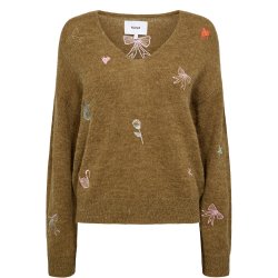 Nuyppa embroidery pullover N�mph, fir green